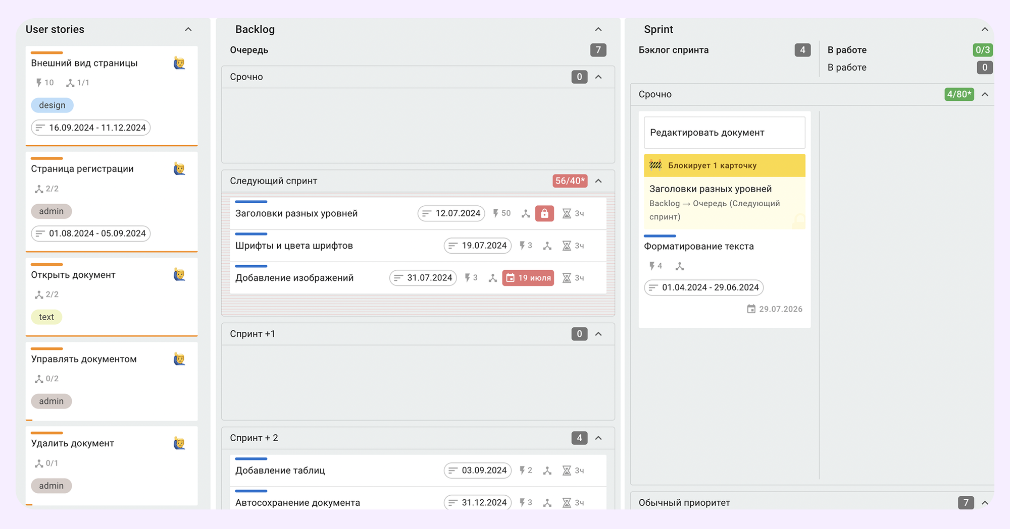 шаблоны Scrum