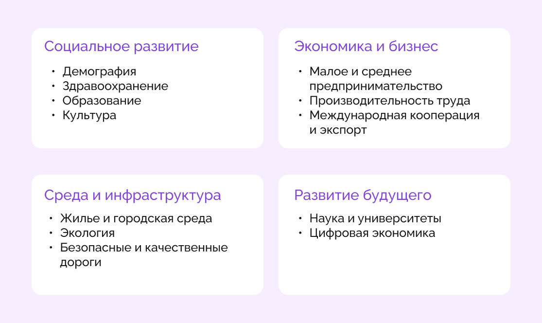 Направления государственных проектов