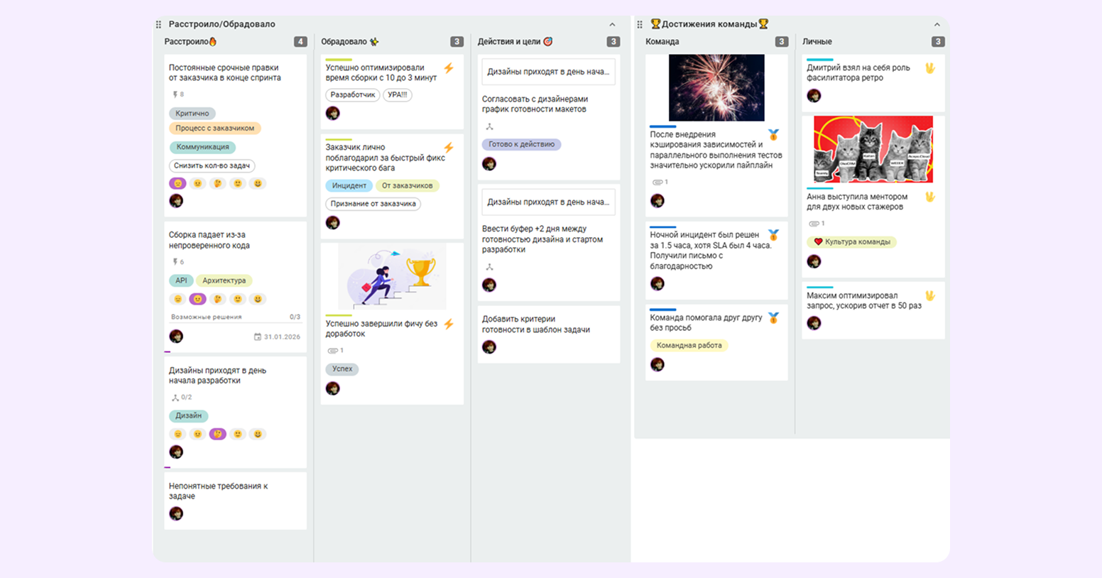 шаблоны для ретроспективы