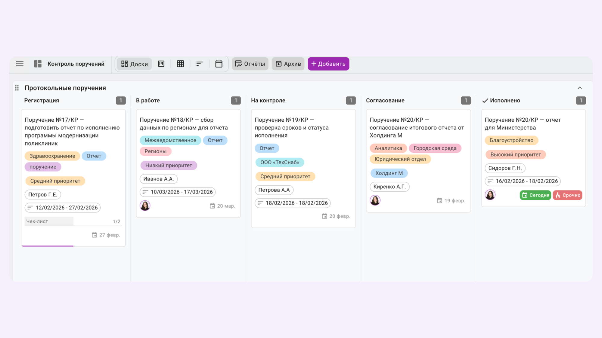 шаблон контроль поручений, шаблоны кайтен