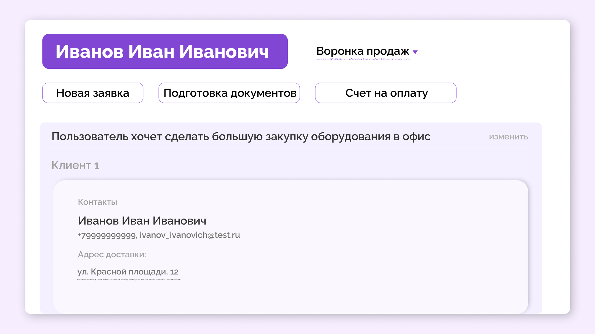карточка клиента в crm